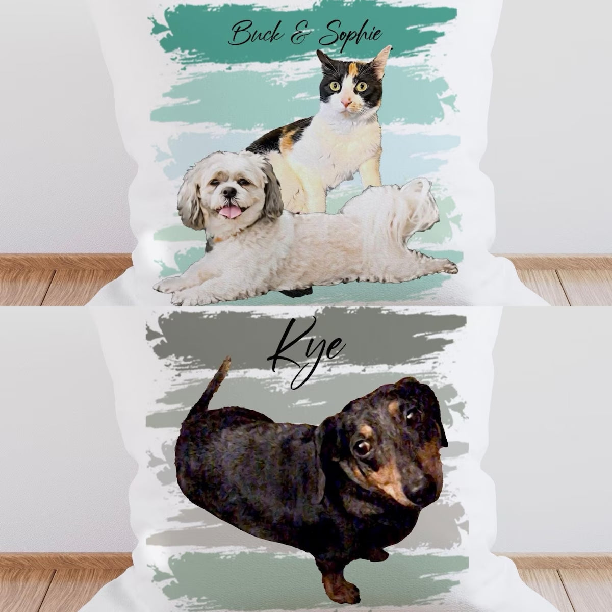 パーソナライズされたペット枕  ラインスタイルです 肖像