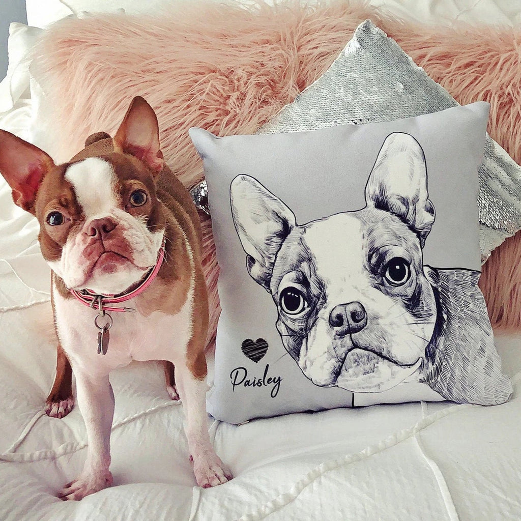 パーソナライズされたペット枕  ラインスタイルです