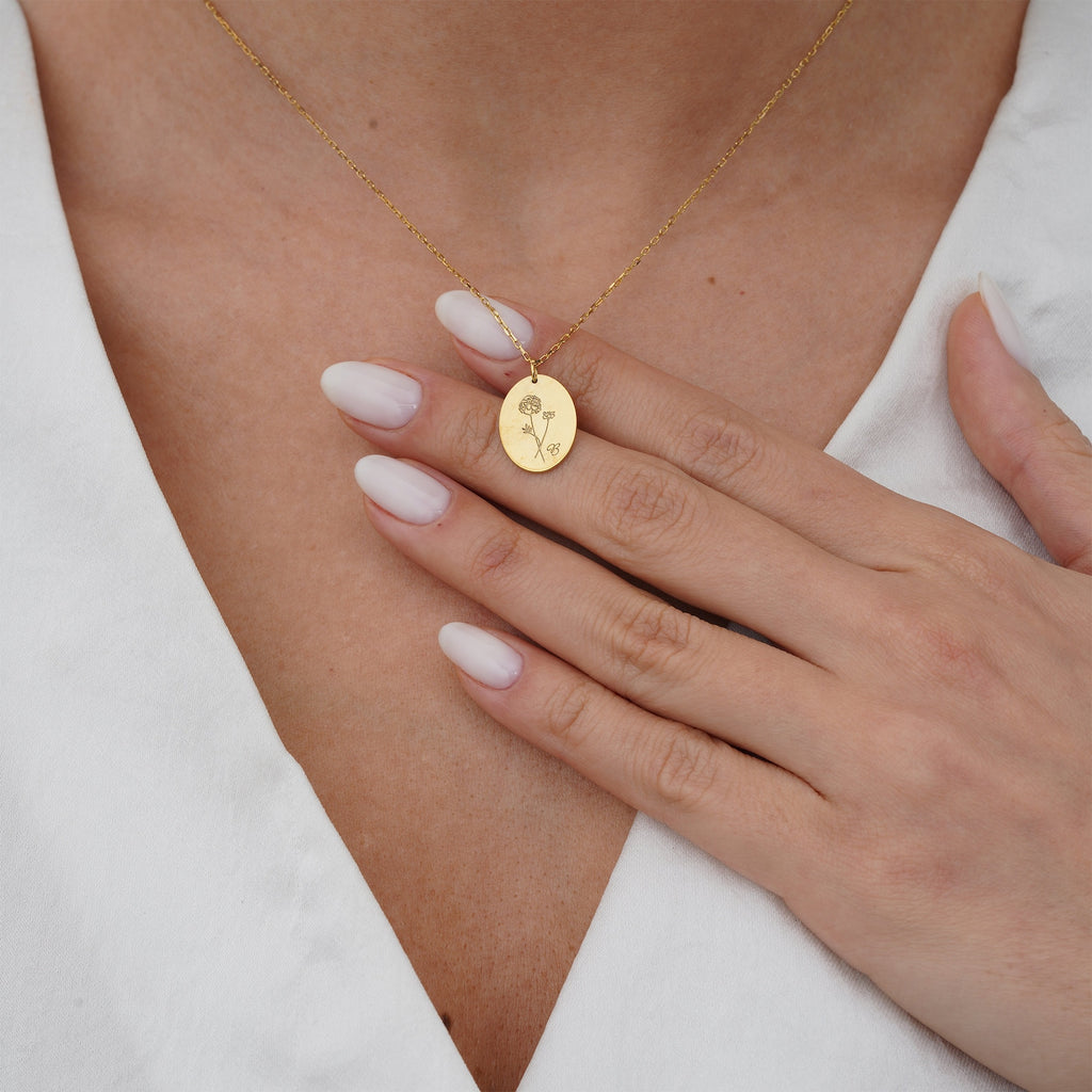 Birth Flower 誕生花 ネックレス 50以上の花シリーズ！タグシリーズ - Fallook