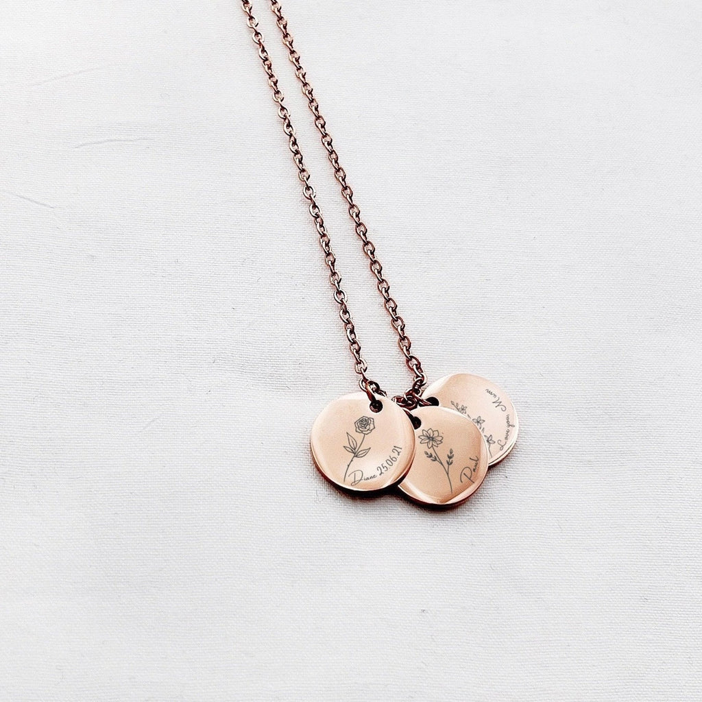 Birth Flower 誕生花 ネックレス 50以上の花シリーズ！ラウンドペンダントシリーズ - Fallook