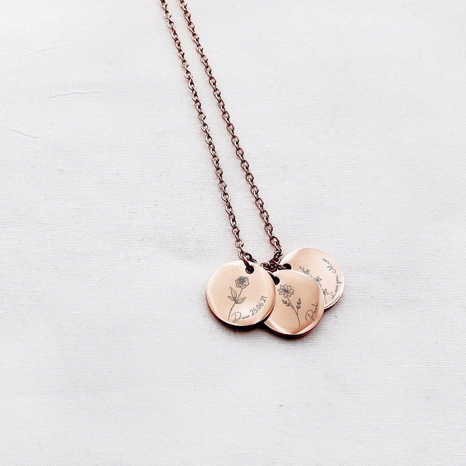 Birth Flower 誕生花 ネックレス 50以上の花シリーズ！ラウンドペンダントシリーズ - Fallook