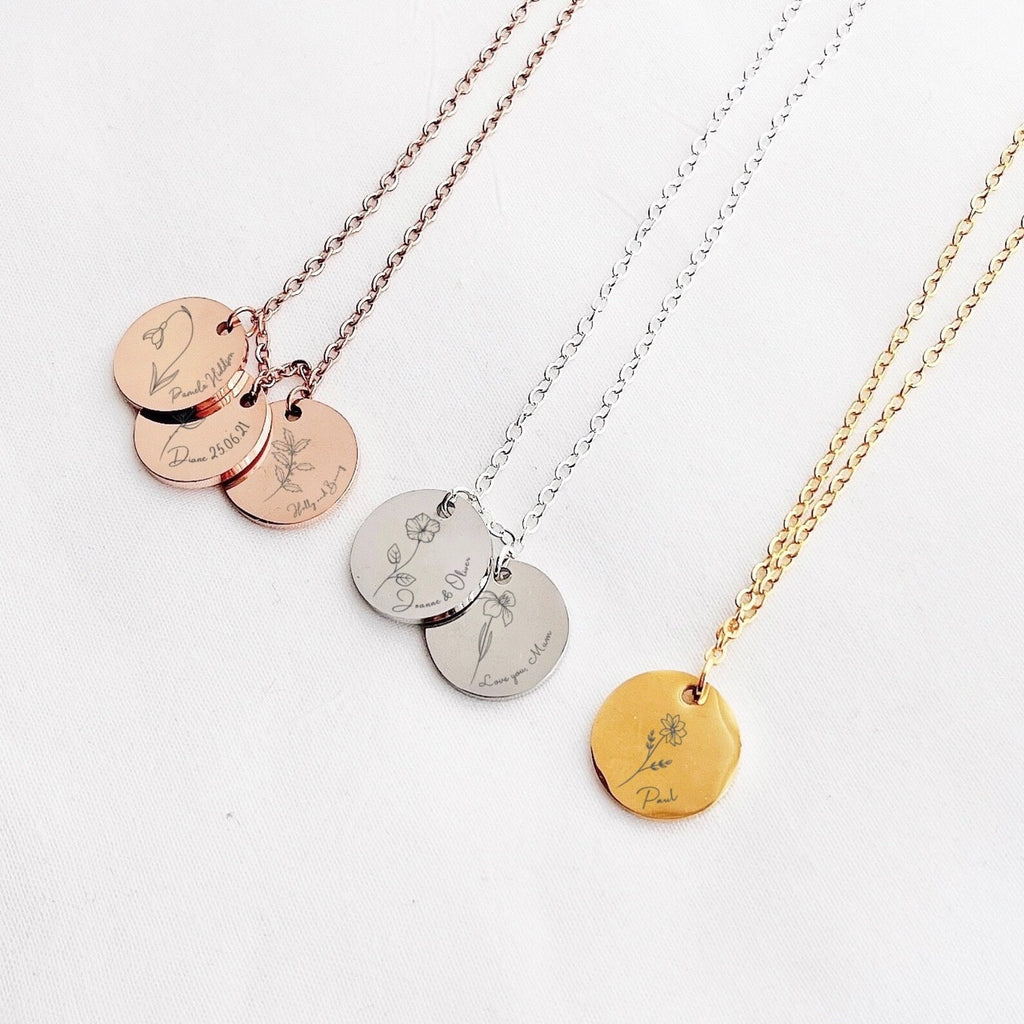 Birth Flower 誕生花 ネックレス 50以上の花シリーズ！ラウンドペンダントシリーズ - Fallook