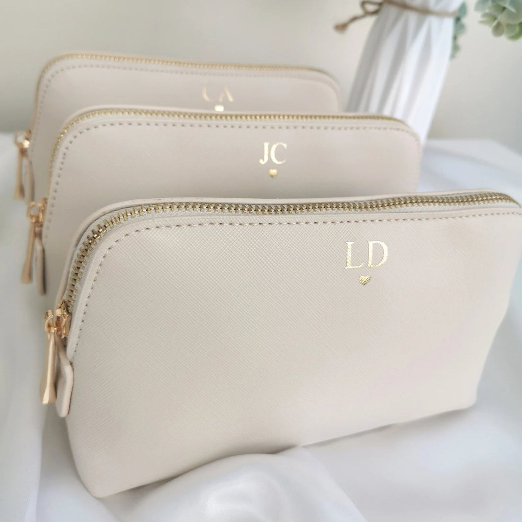 2025年新着！パーソナライズされたモノグラム化粧ポーチ 皮革