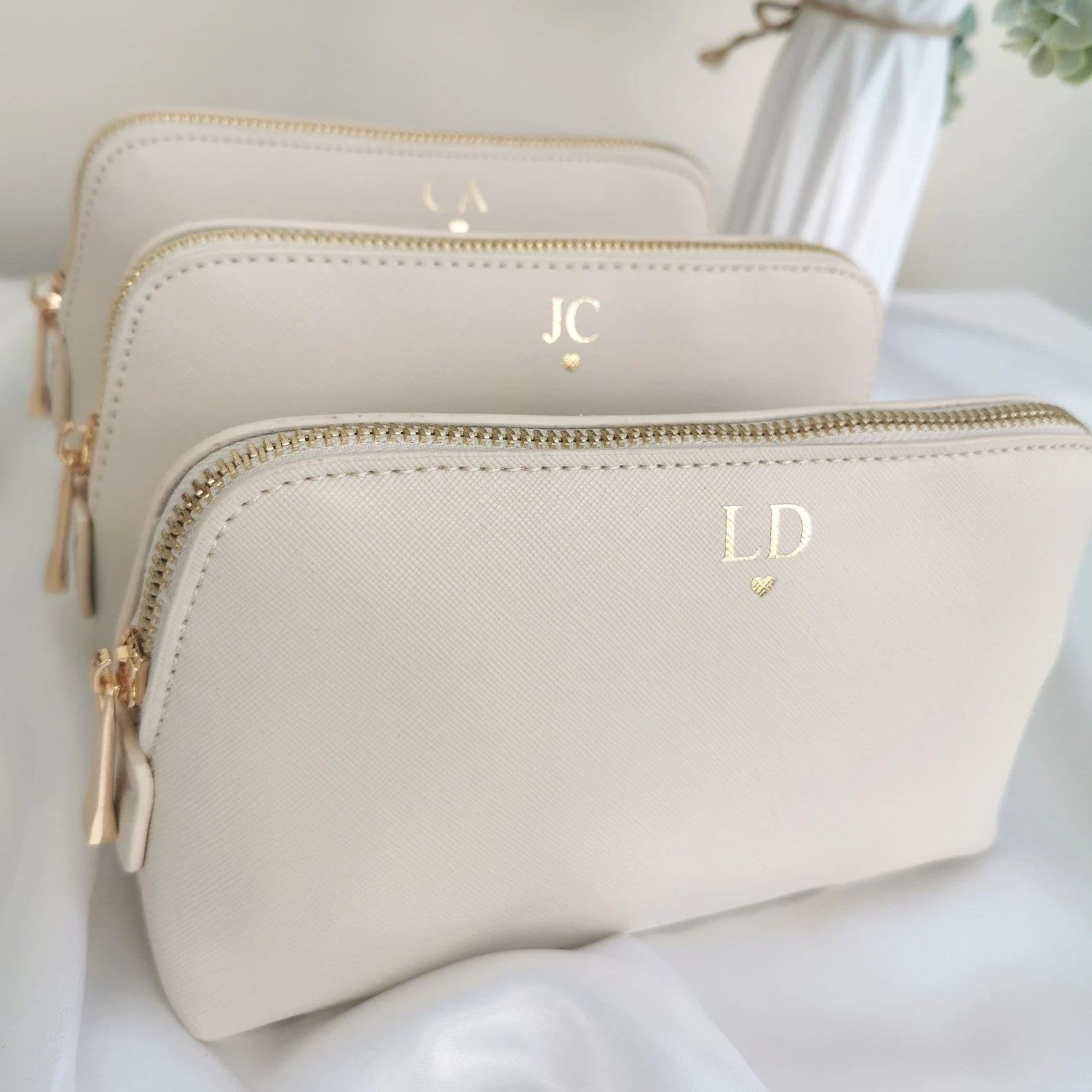 2025年新着！パーソナライズされたモノグラム化粧ポーチ 皮革