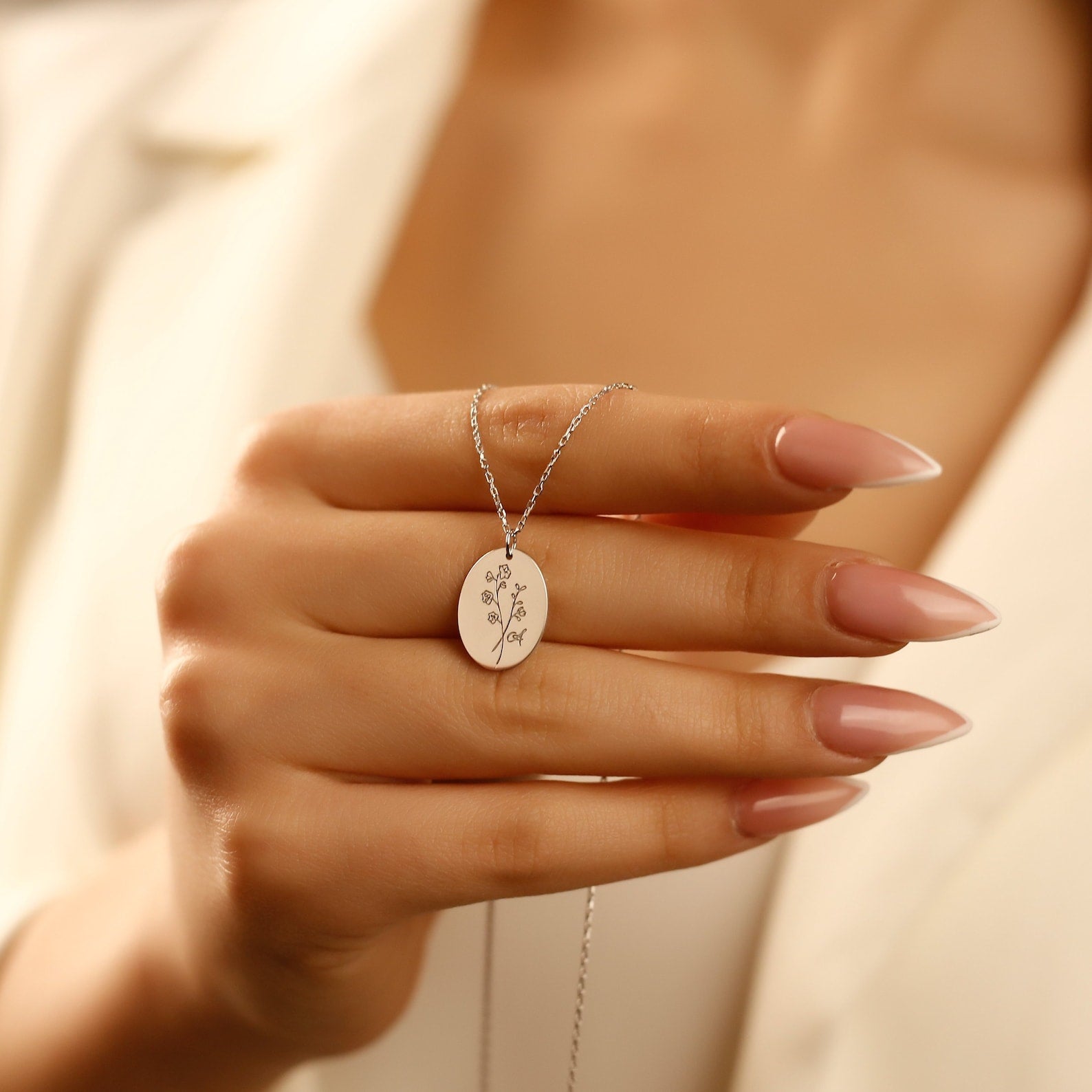 Birth Flower 誕生花 ネックレス 50以上の花シリーズ！タグシリーズ - Fallook