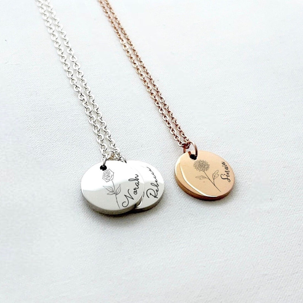 Birth Flower 誕生花 ネックレス 50以上の花シリーズ！ラウンドペンダントシリーズ - Fallook