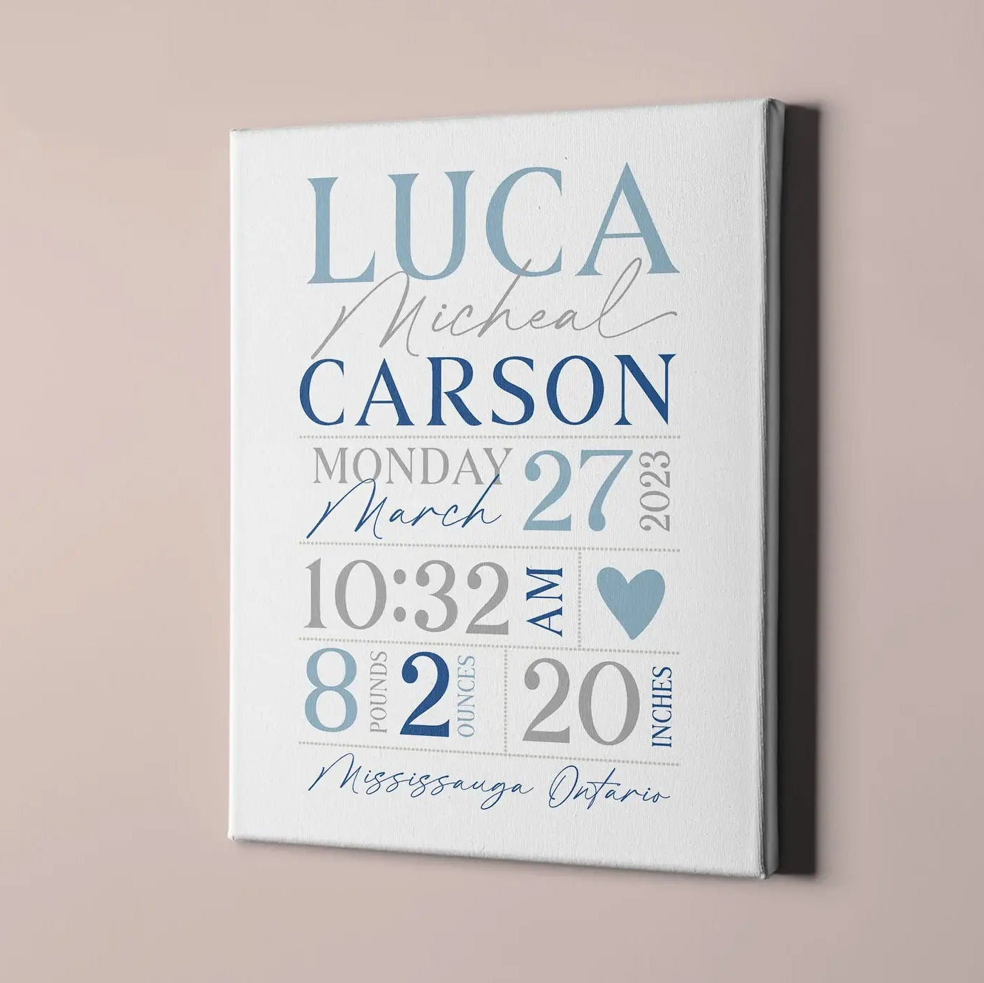 【名入れ】出産祝い 命名書 キャンバスボード ベビー 出生記録 メモリアルポスター