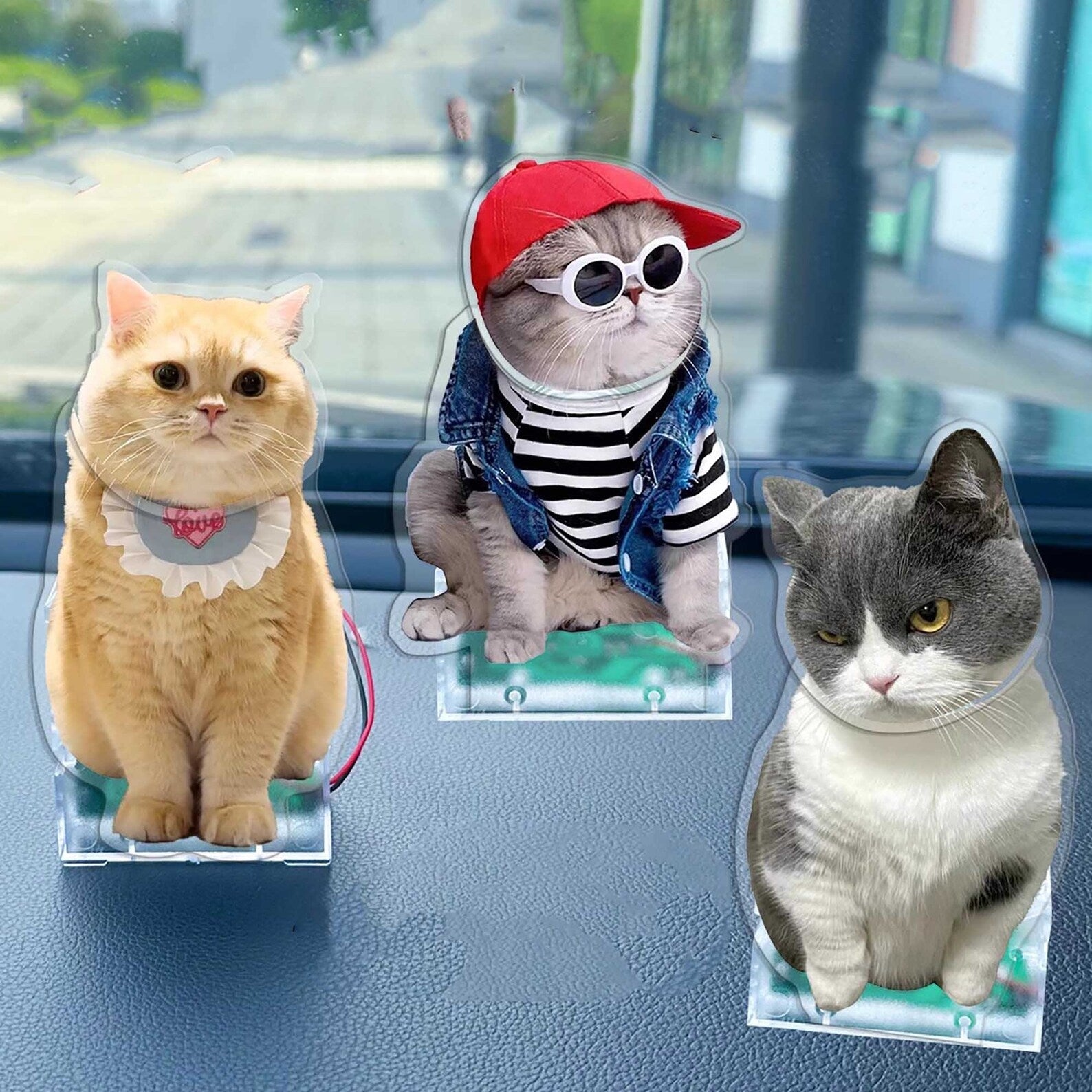 🐶🐱 ペット2匹/2人印刷•カスタマイズペット｜キャラクター首振りアクリルスタンド - Fallook