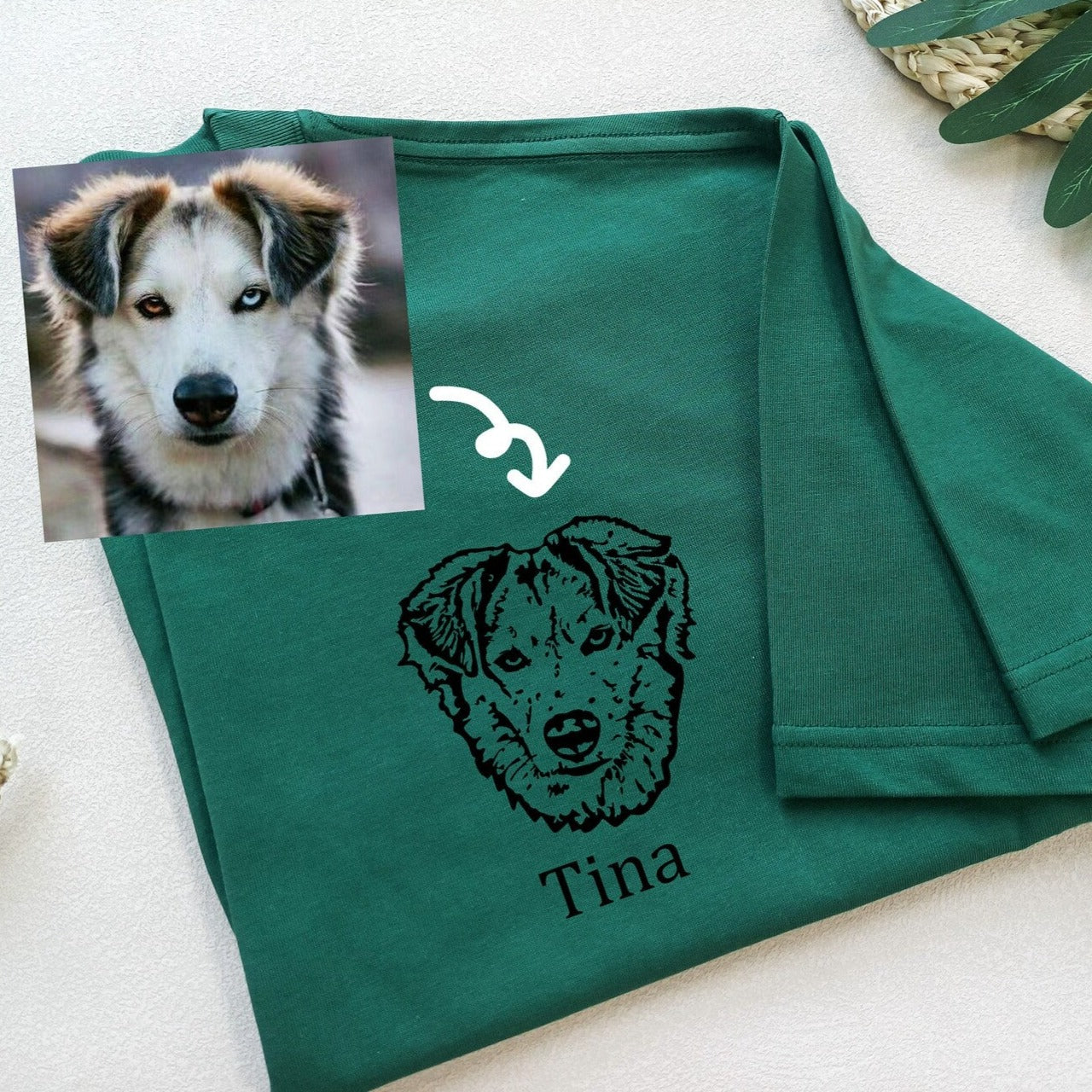 犬/猫/ペット/子供の写真 アバター を入れたカスタマイズされた Ｔシャツ 大きなアバター - Fallook