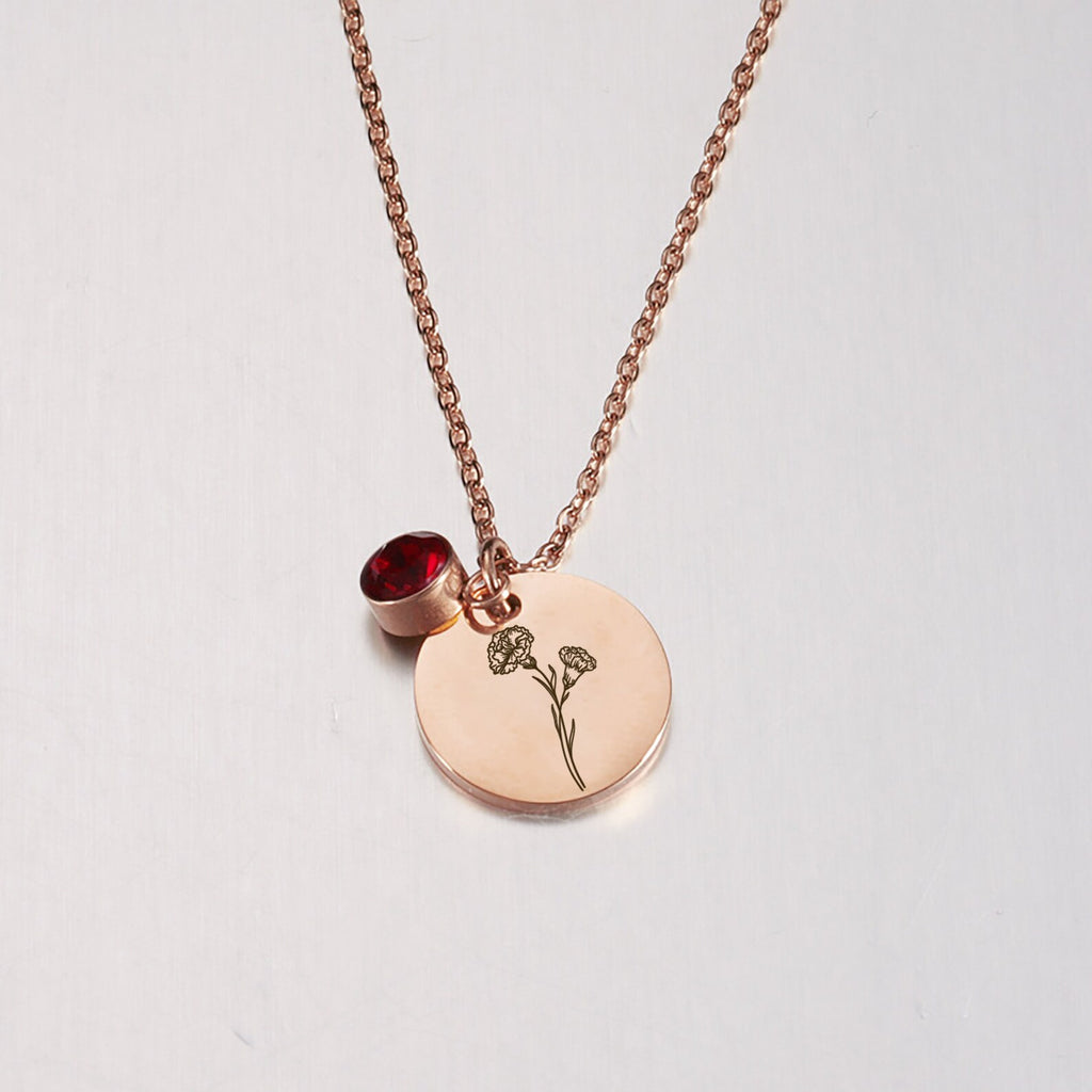 Birth Stone お母さんのためのパーソナライズされた誕生石ネックレス ネックレス 誕生花