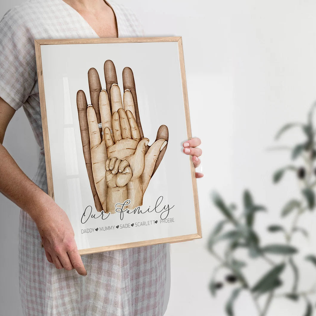 家族の絆を刻む 肉球も一緒に！世界にひとつだけの家族手形キャンバス