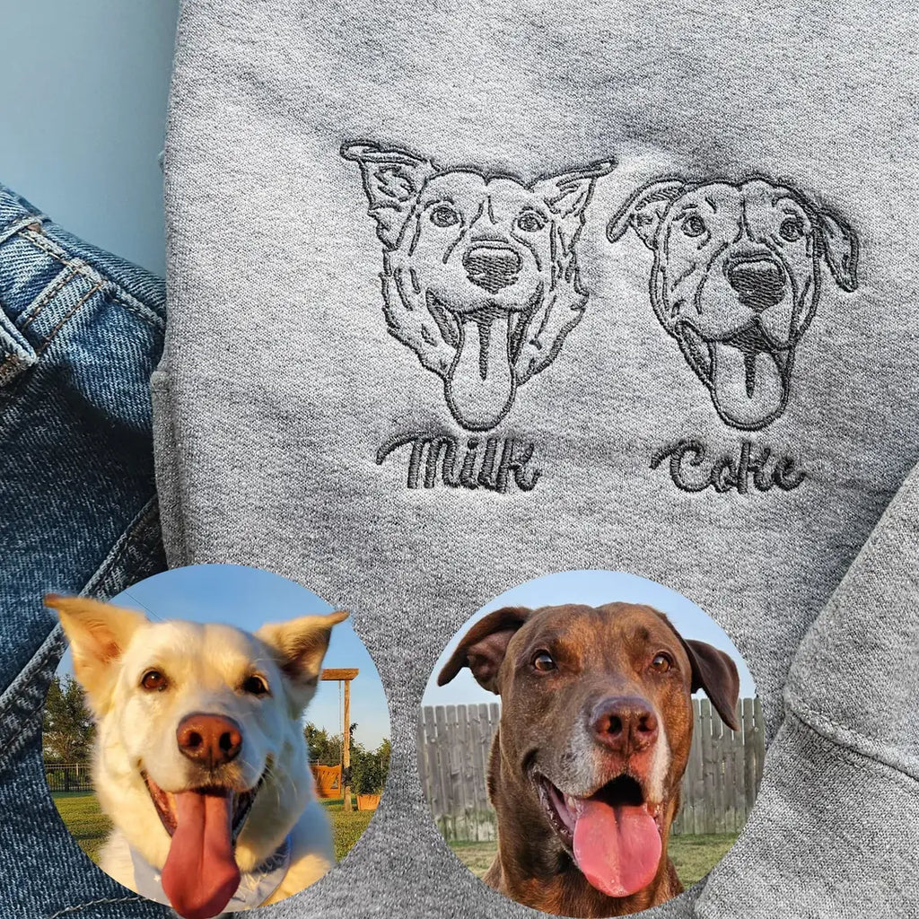 ❤️ペットの肖像刺繍（ラインドローイングスタイル）