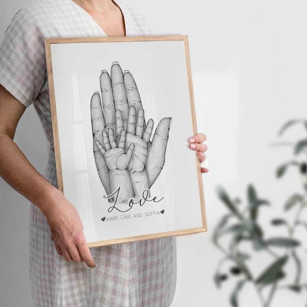 家族の絆を刻む 肉球も一緒に！世界にひとつだけの家族手形キャンバス