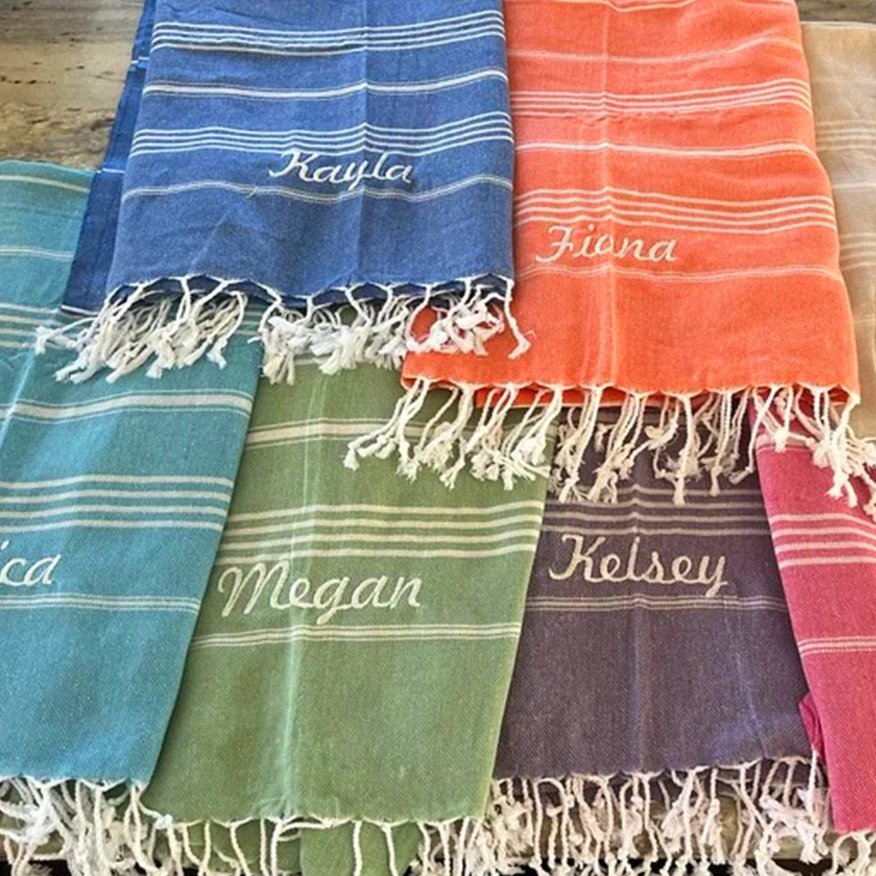 Original name beach towel ♪ Made-to-order ombre