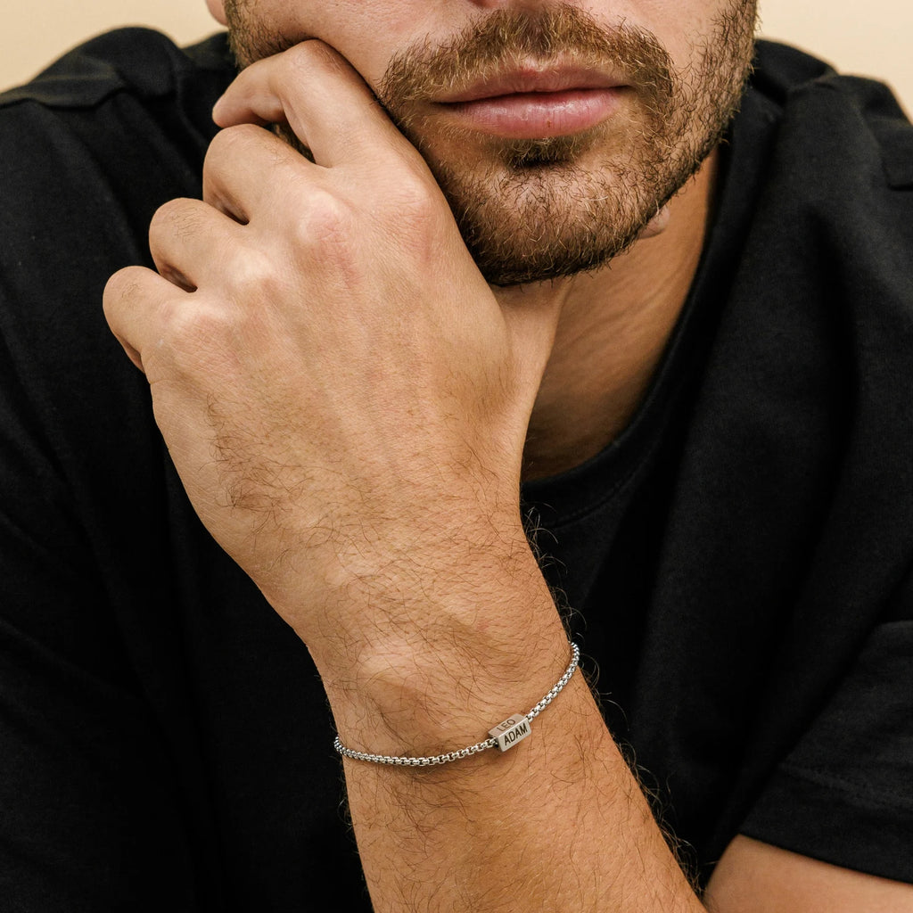 父の日 子供の名前が入ったカスタムお父さんブレスレット - Fallook