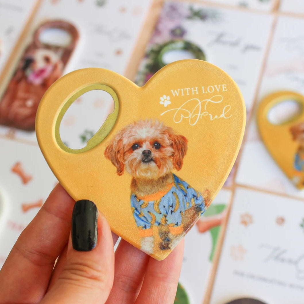 New！【オーダーメイド】パーソナライズド 犬の誕生日 マグネットボトルオープナー