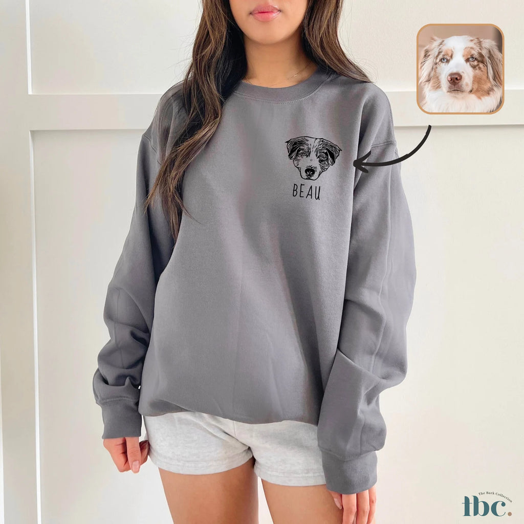 ❤️印絵♡愛犬・愛猫ペット・うちの子の写真オーダーメイドトレーナー 長袖 秋冬ウールを加えます - Fallook