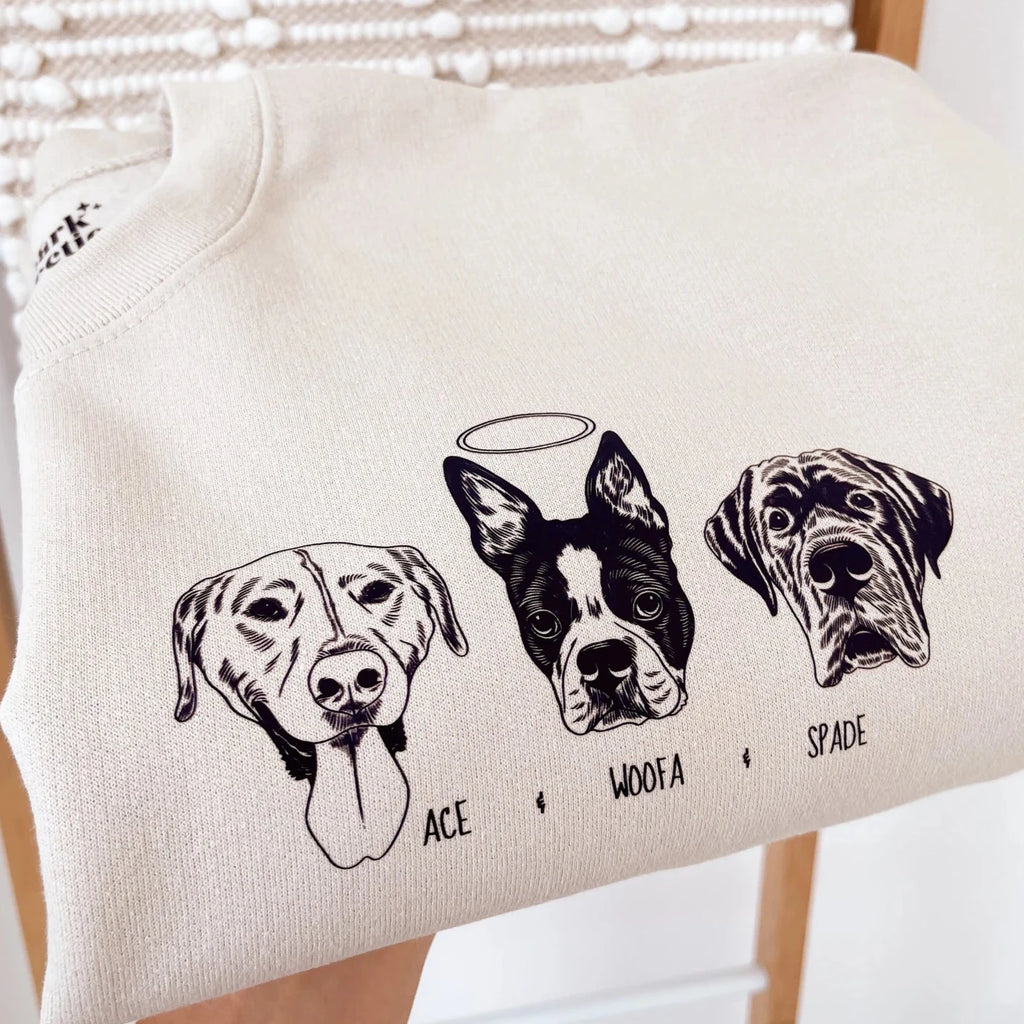 ❤️印絵♡愛犬・愛猫ペット・うちの子の写真オーダーメイドトレーナー 長袖 秋冬ウールを加えます - Fallook