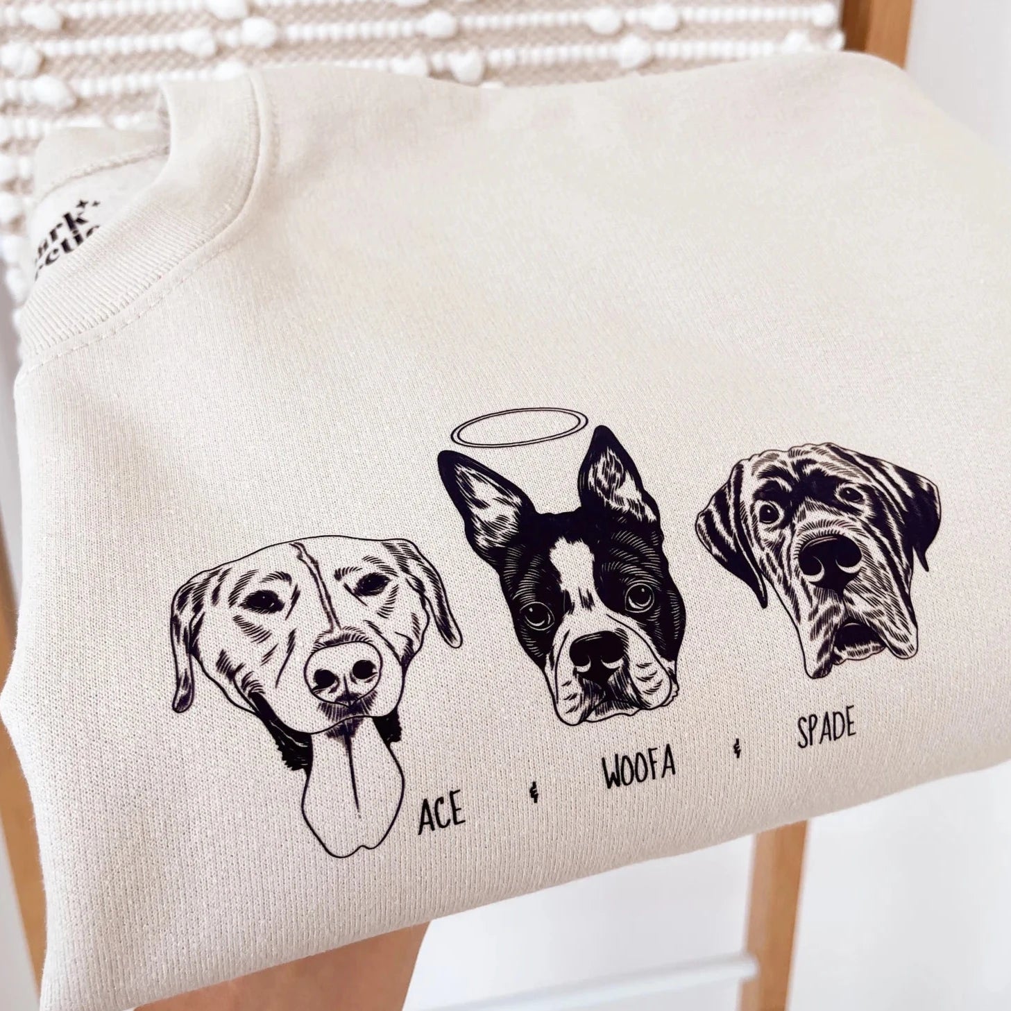 ❤️印絵♡愛犬・愛猫ペット・うちの子の写真オーダーメイドトレーナー 長袖 秋冬ウールを加えます - Fallook