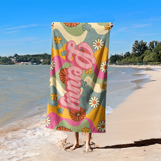 Original name beach towel ♪ Made-to-order beach