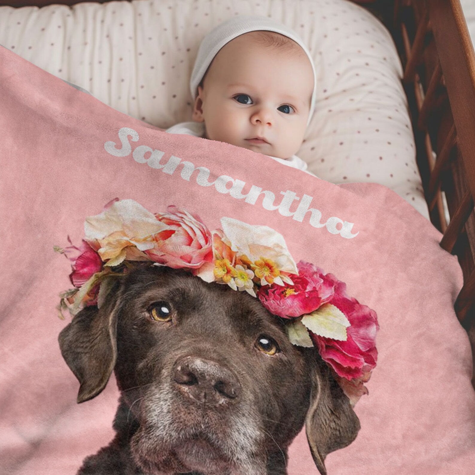 カスタムフォトブランケット-ペットの写真や名入れ可能なフリース毛布ギフト 大きなアバター - Fallook