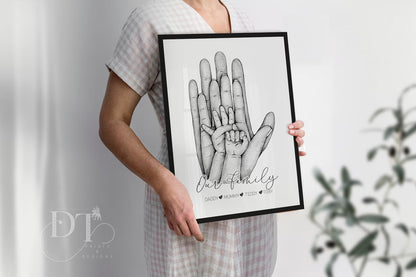 家族の絆を刻む 肉球も一緒に！世界にひとつだけの家族手形キャンバス