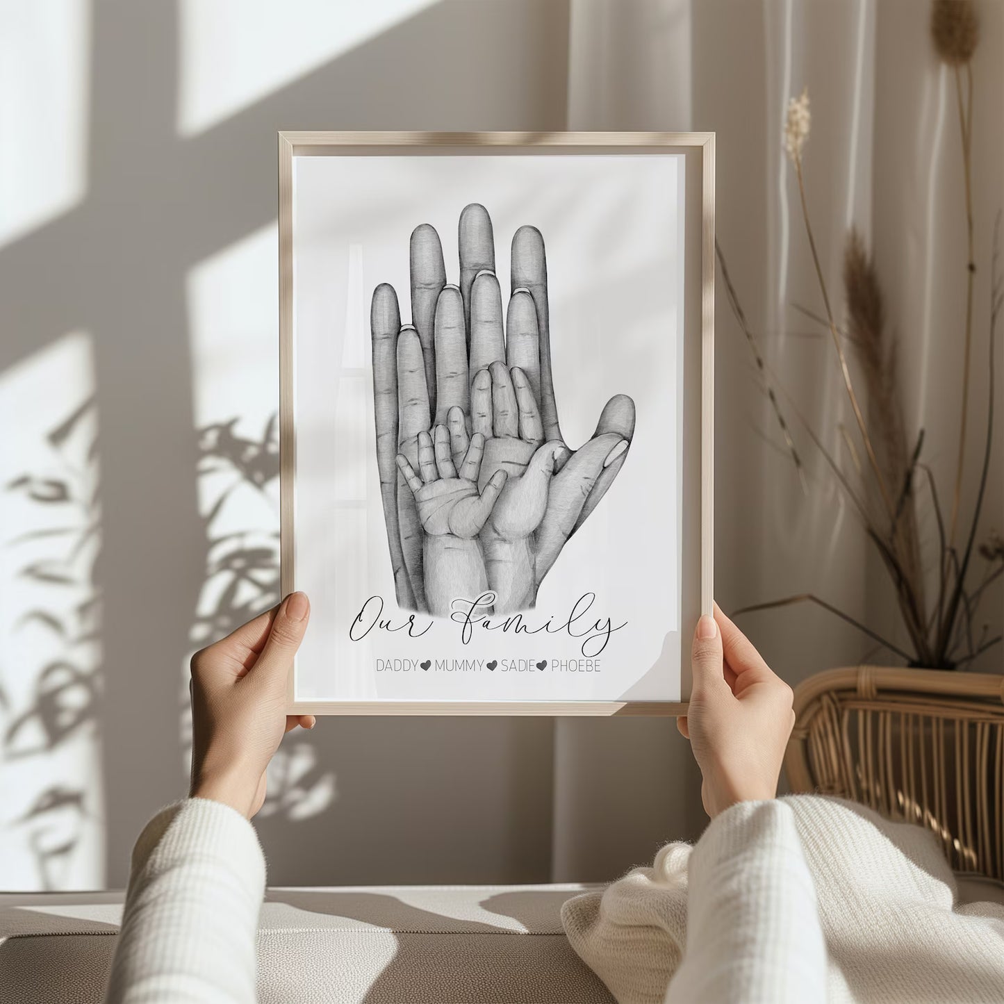 家族の絆を刻む 肉球も一緒に！世界にひとつだけの家族手形キャンバス