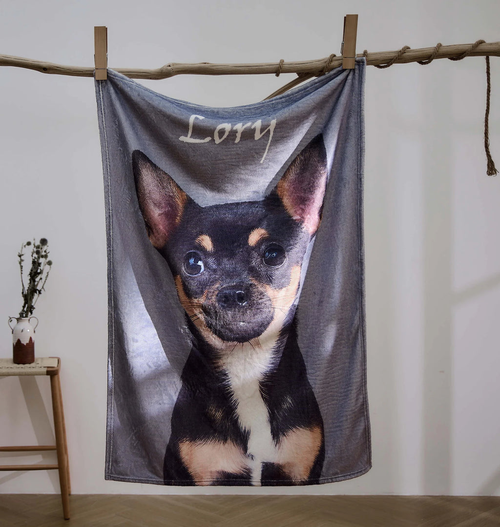 カスタムフォトブランケット-ペットの写真や名入れ可能なフリース毛布ギフト 大きなアバター - Fallook