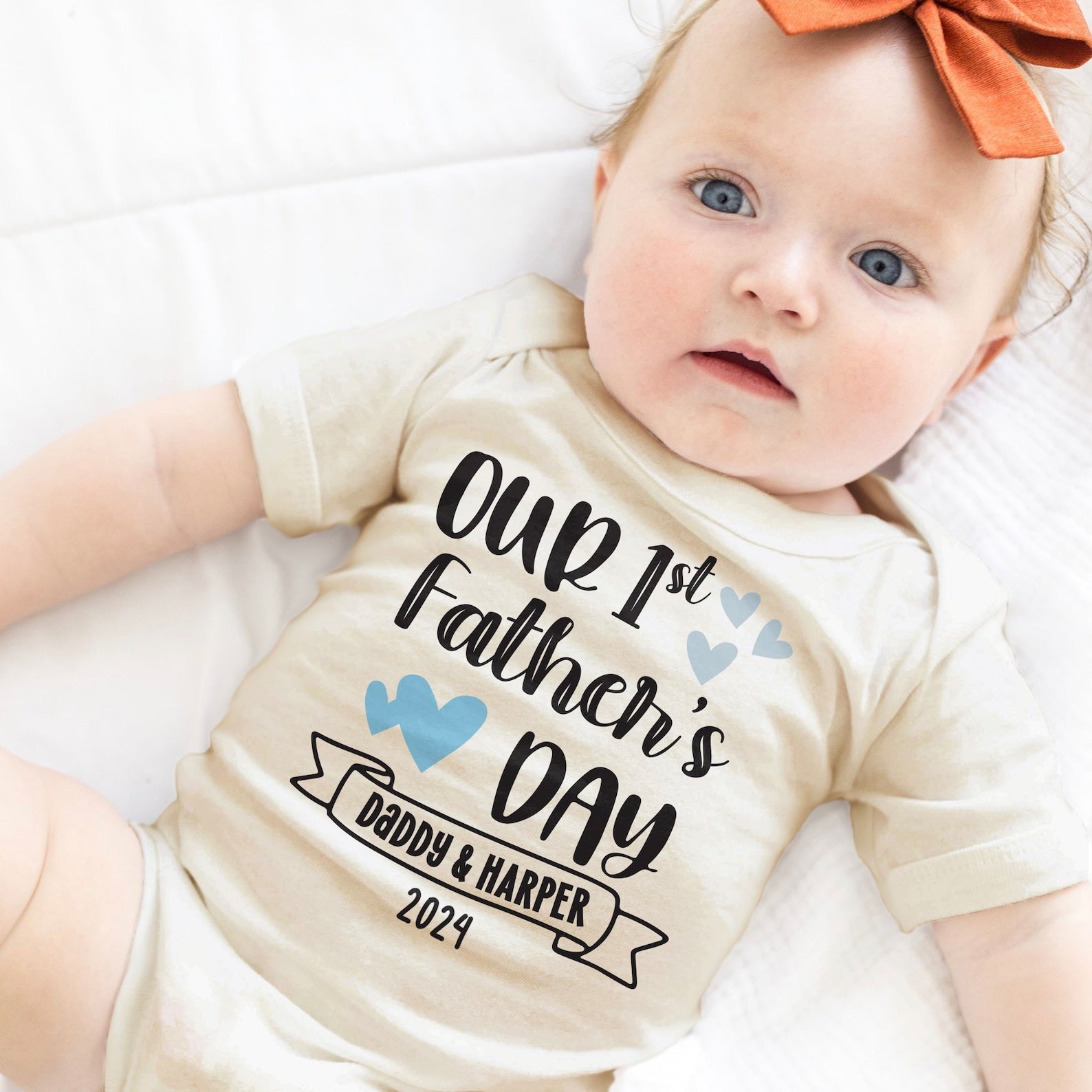 Our First Father's Day-父の日 パーソナライズされたベビーワンジー 愛 - Fallook