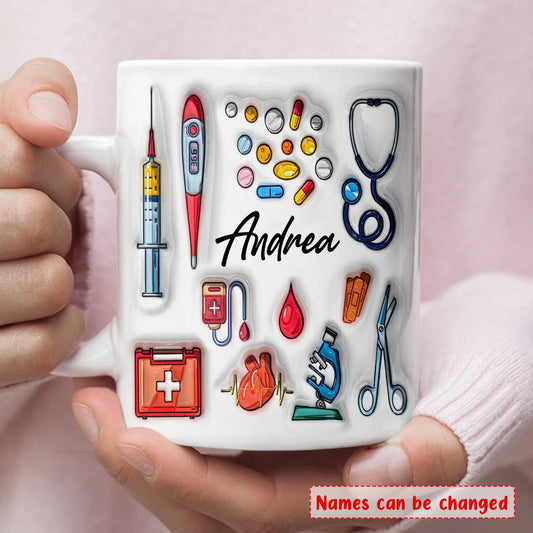 Our First Father's Day 子供たちの手を握るパーソナライズされたお父さんマグツール トップハット 医者 - Fallook