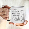 Our First Father's Day 子供たちの手を握るパーソナライズされたお父さんマグツール トップハット 父の手を握って - Fallook