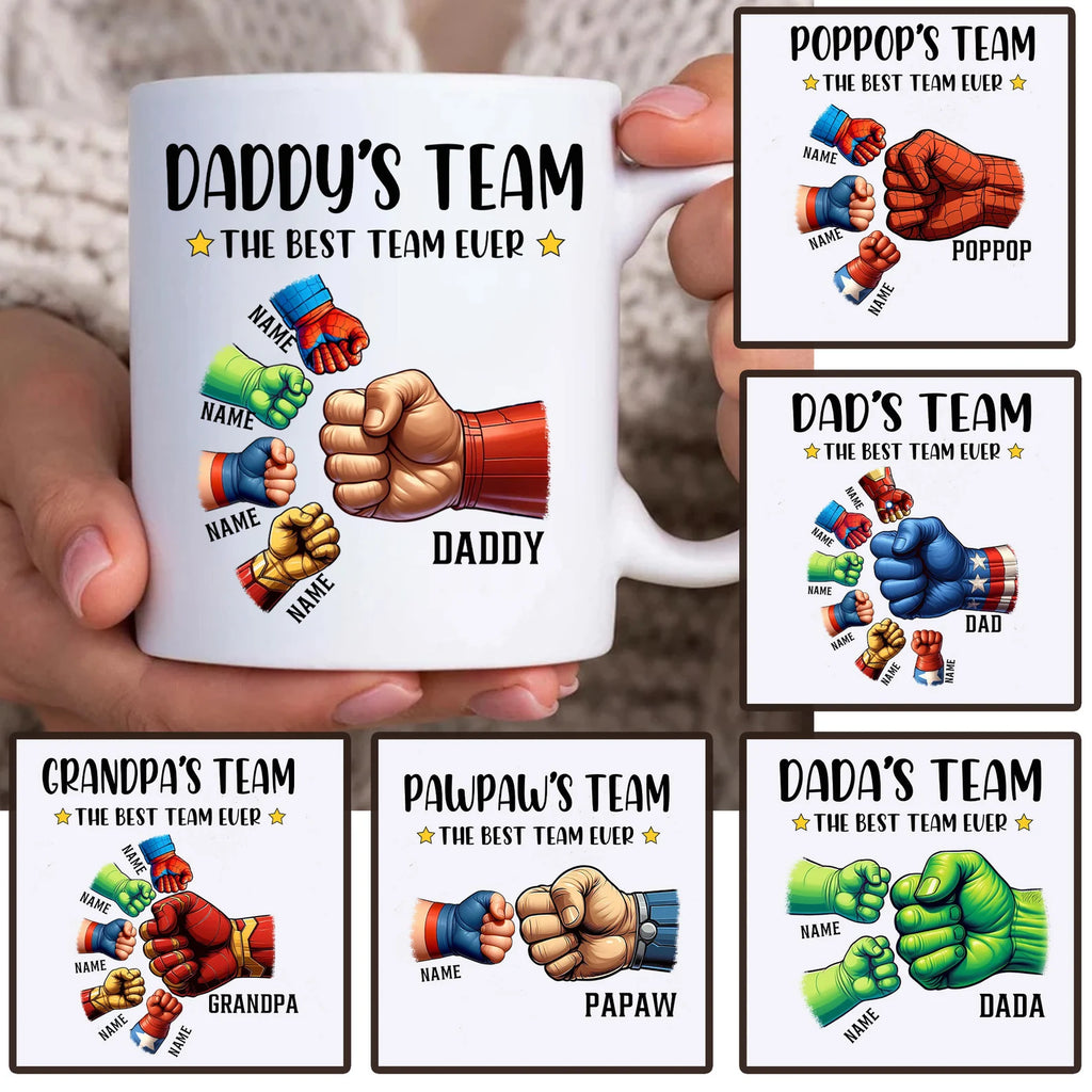 子供たちの手を握るパーソナライズされたお父さんマグツール アニメシリーズ - Fallook