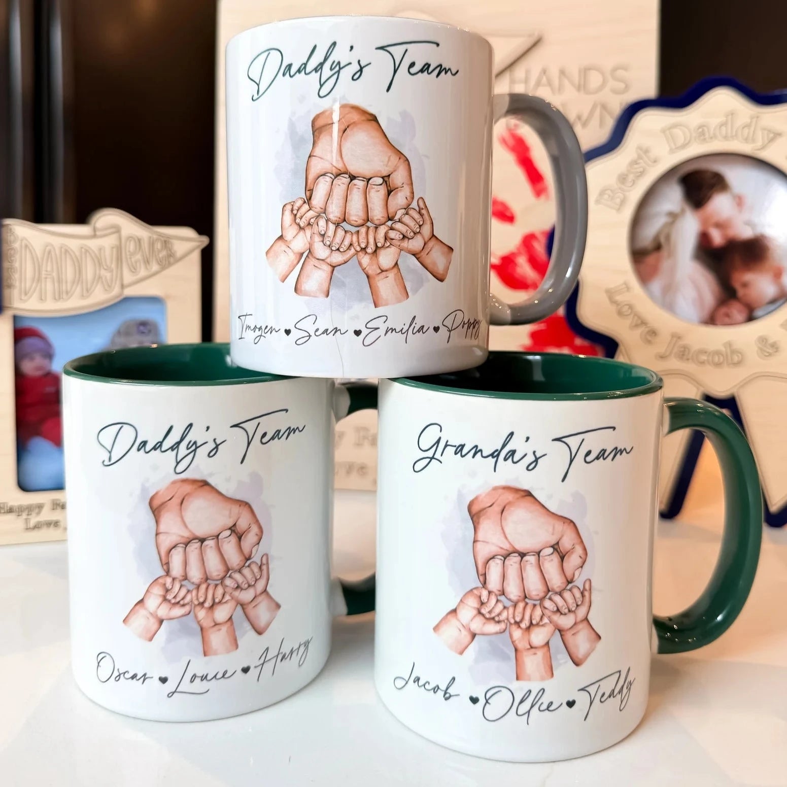 Daddy's Team 父の日カスタマイズ名入れマグ 水彩シリーズ - Fallook