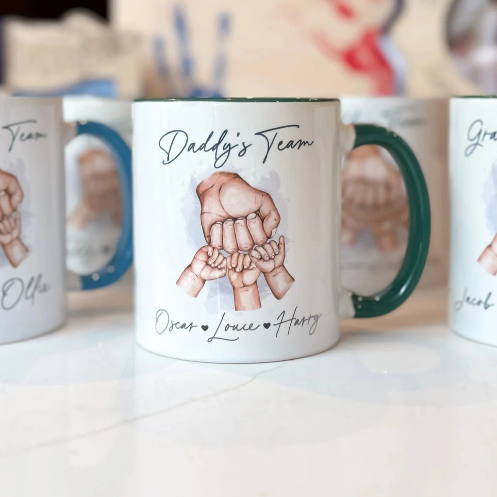 Daddy's Team 父の日カスタマイズ名入れマグ 水彩シリーズ - Fallook