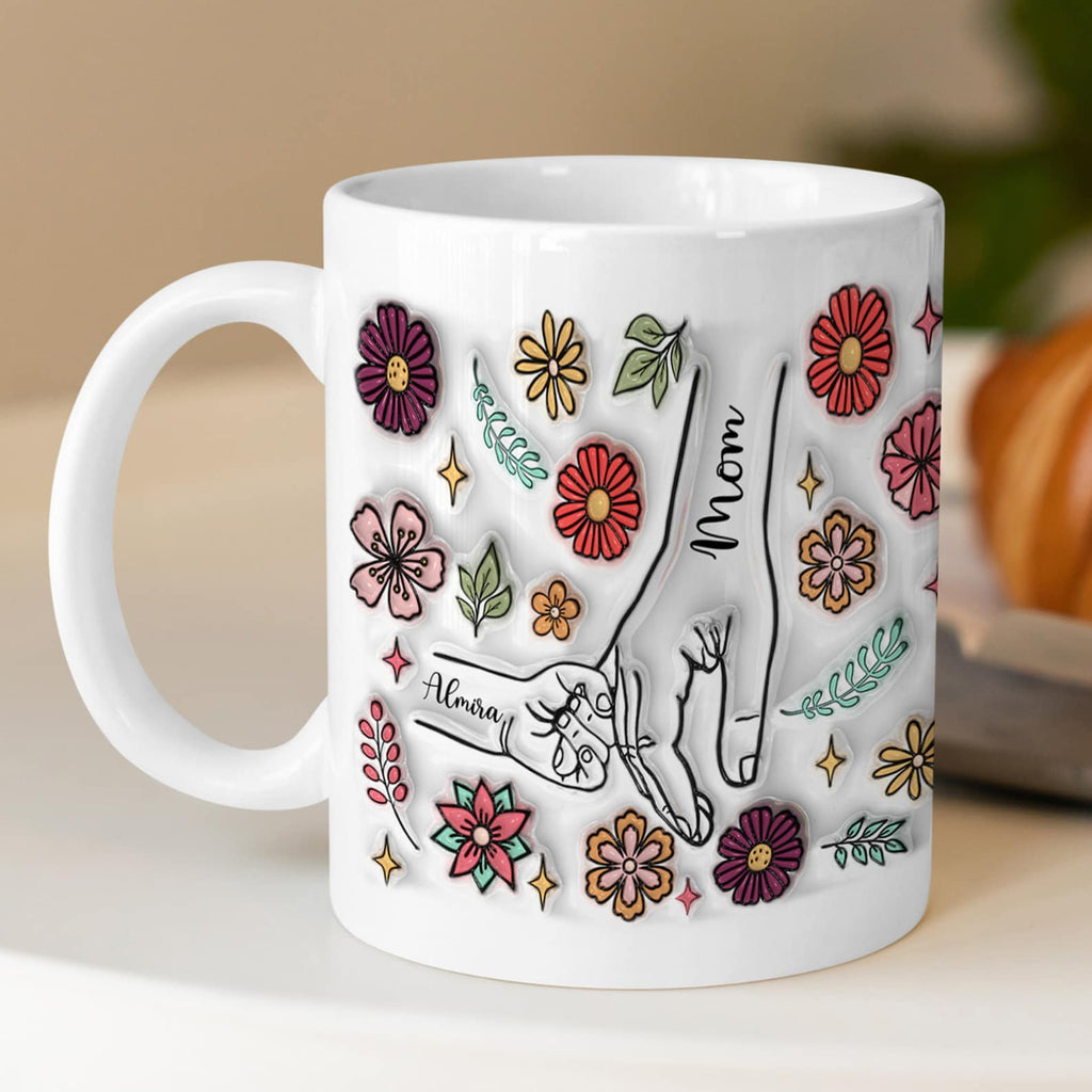 ファミリーの個人用カスタム3Dインフレータブル効果プリントアクセントマグ 漫画の花 - Fallook