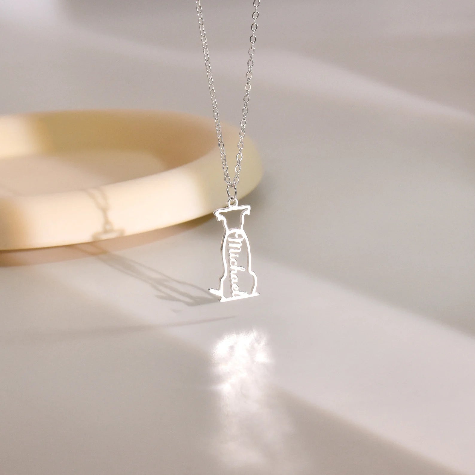 犬猫 名前入りのパーソナライズされたペット用ネックレス