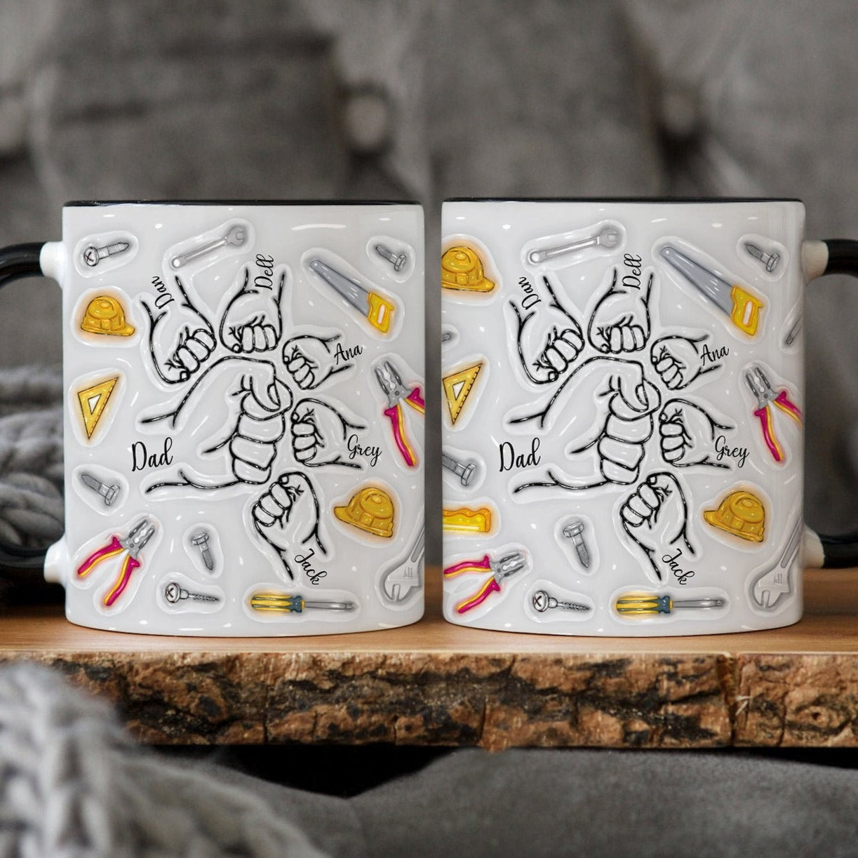 子供たちの手を握るパーソナライズされたお父さんマグツール - Fallook