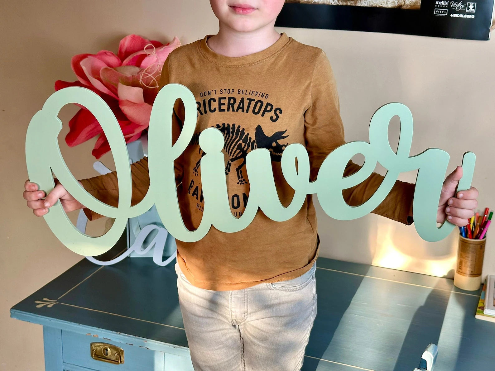 キッズネームカットアウト木製ネームサイン