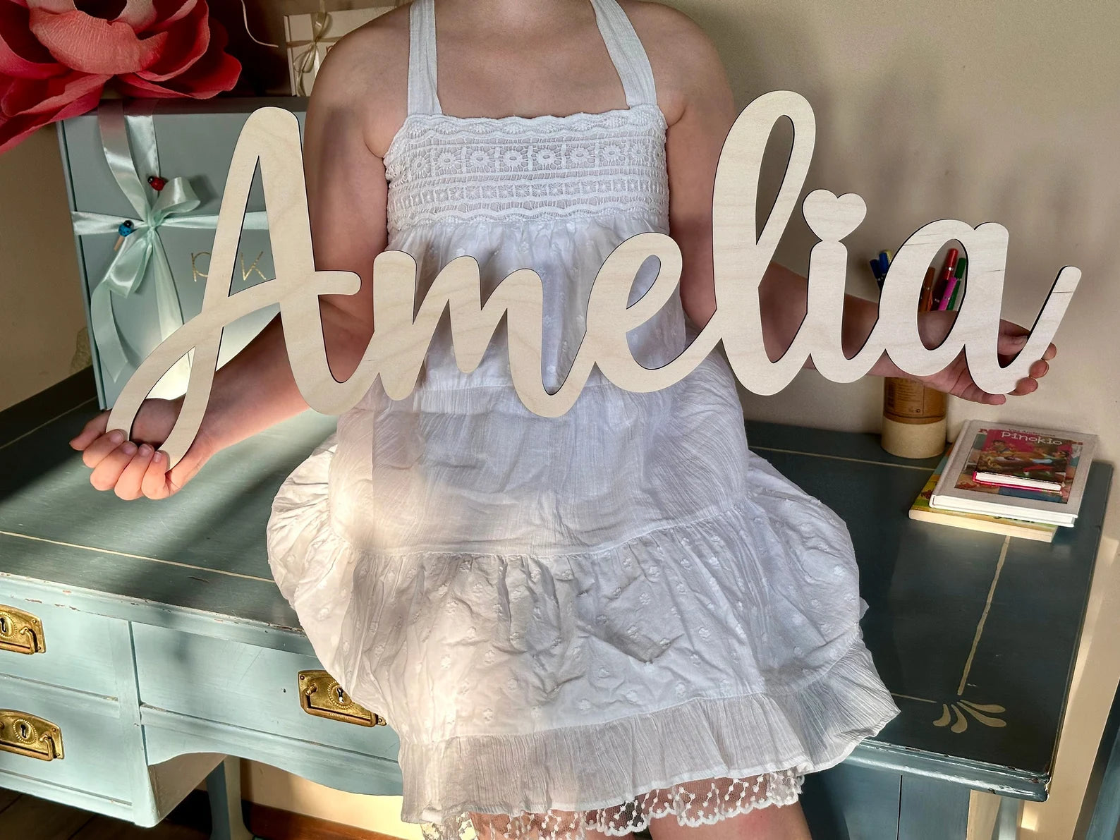 キッズネームカットアウト木製ネームサイン