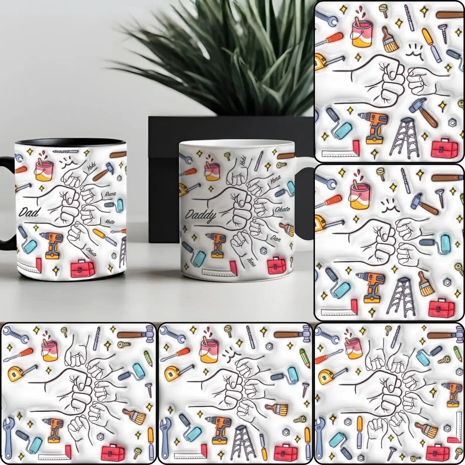 パーソナライズされたカスタム名 3D 膨張効果プリントマグパーム デコレーションシリーズ - Fallook