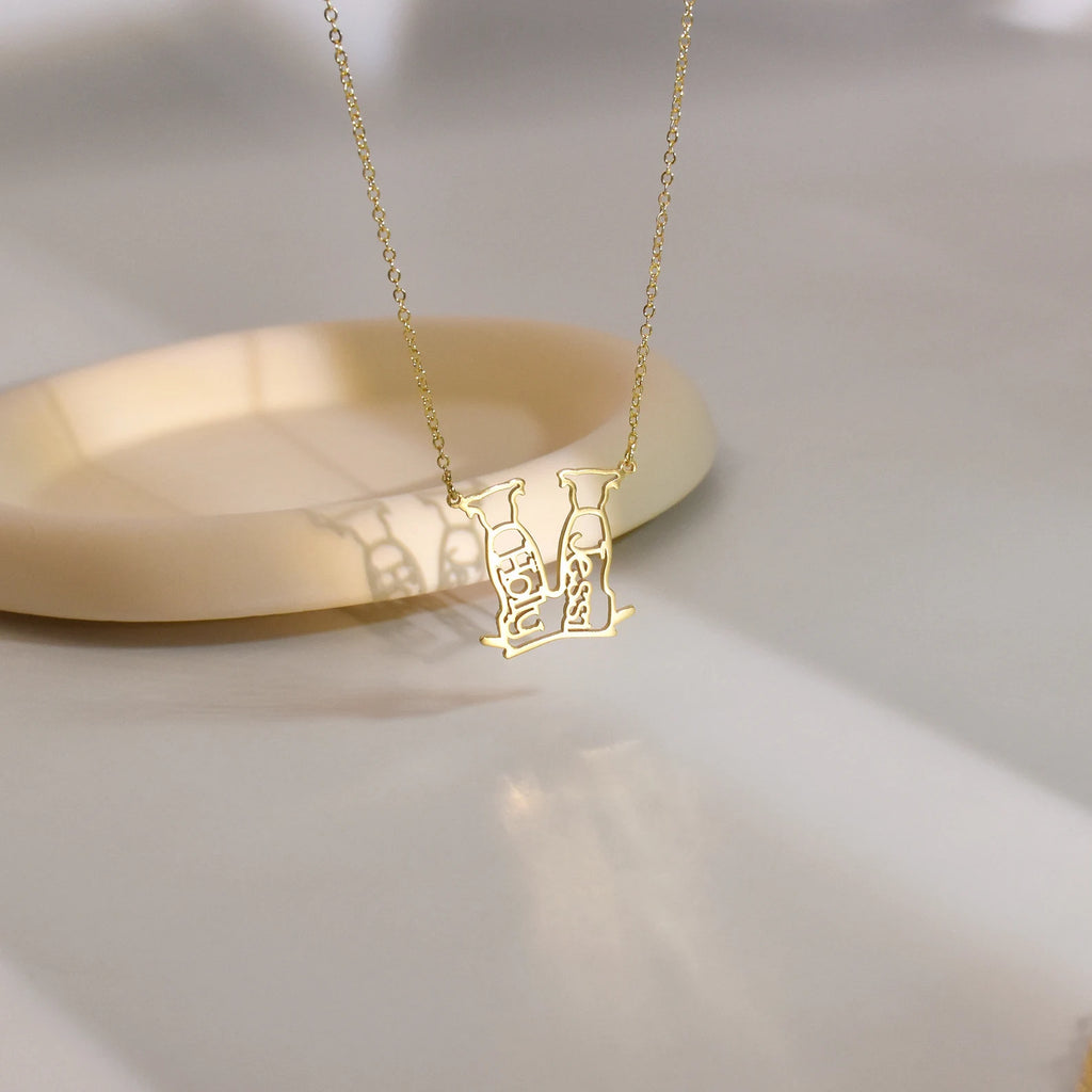 犬猫 名前入りのパーソナライズされたペット用ネックレス