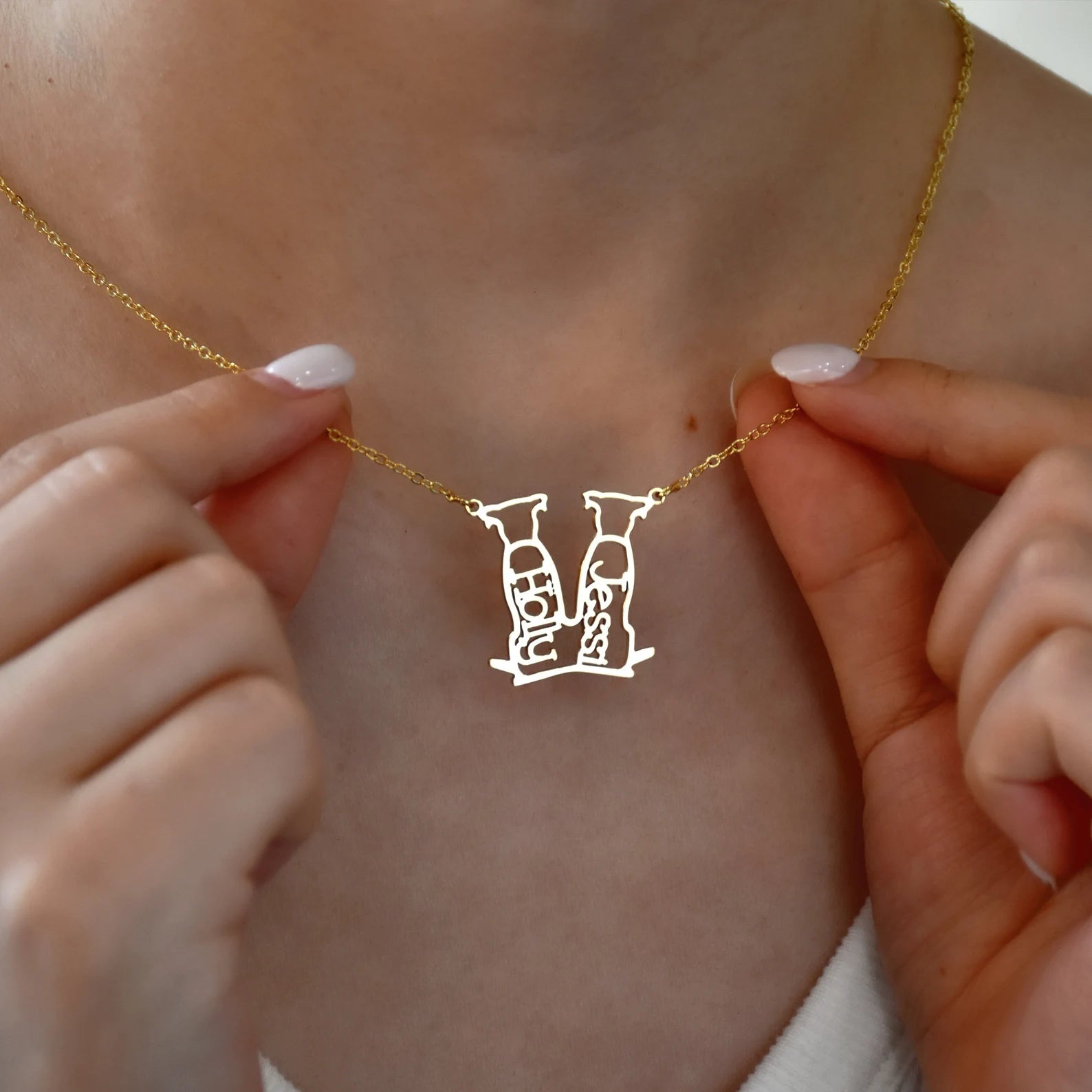 犬猫 名前入りのパーソナライズされたペット用ネックレス