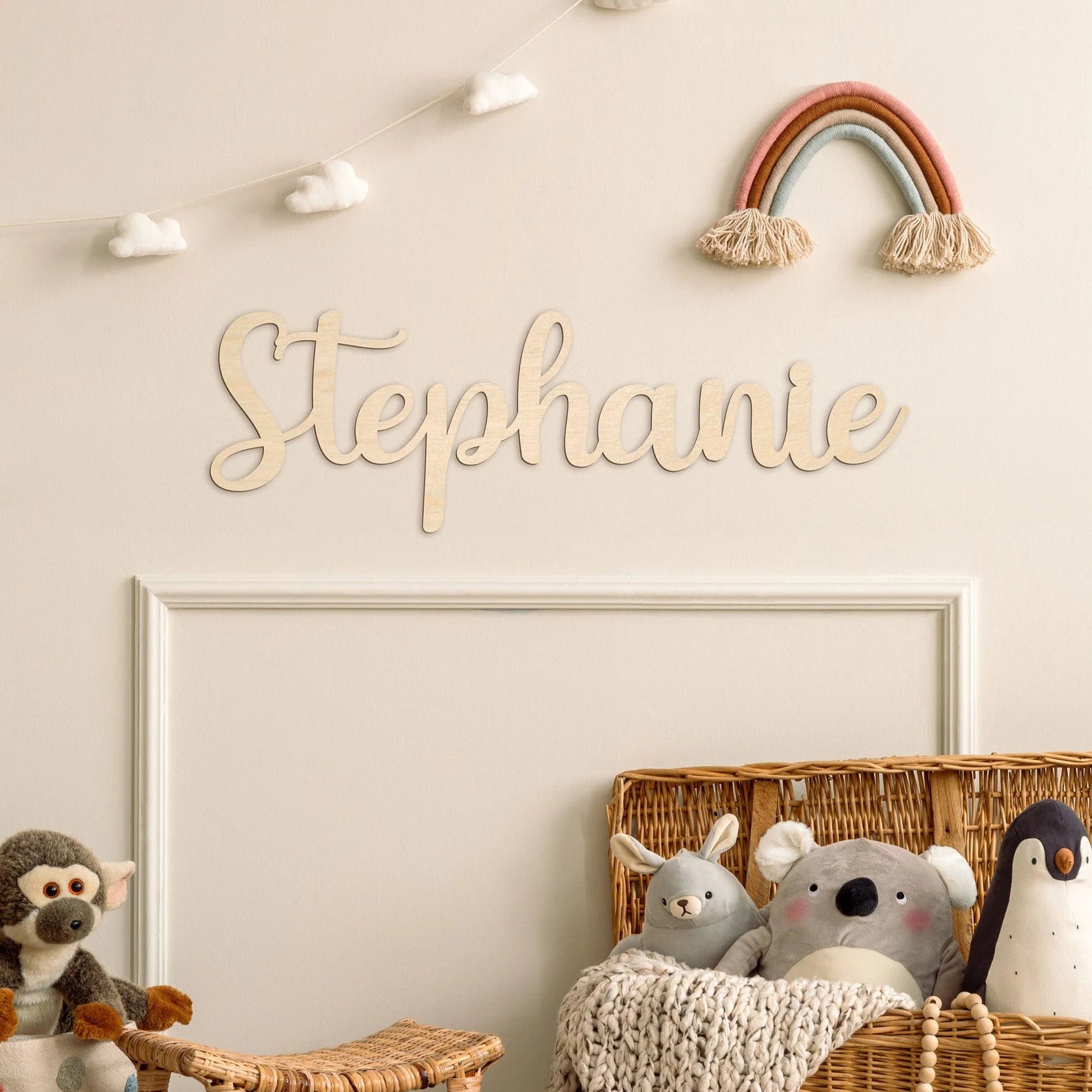 キッズネームカットアウト木製ネームサイン