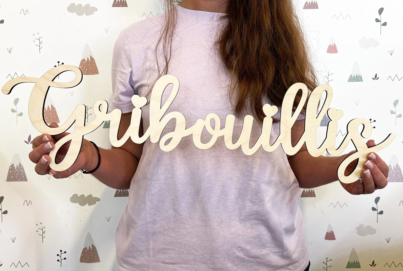 キッズネームカットアウト木製ネームサイン