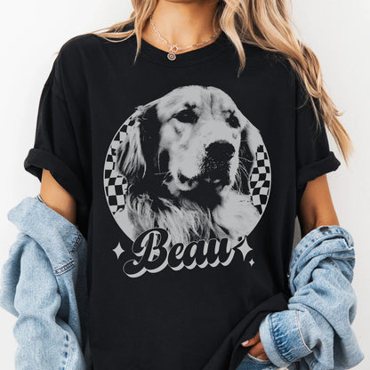 愛犬・愛猫のヴィンテージ風写真を 世界に一枚だけのTシャツに 「Black and White」