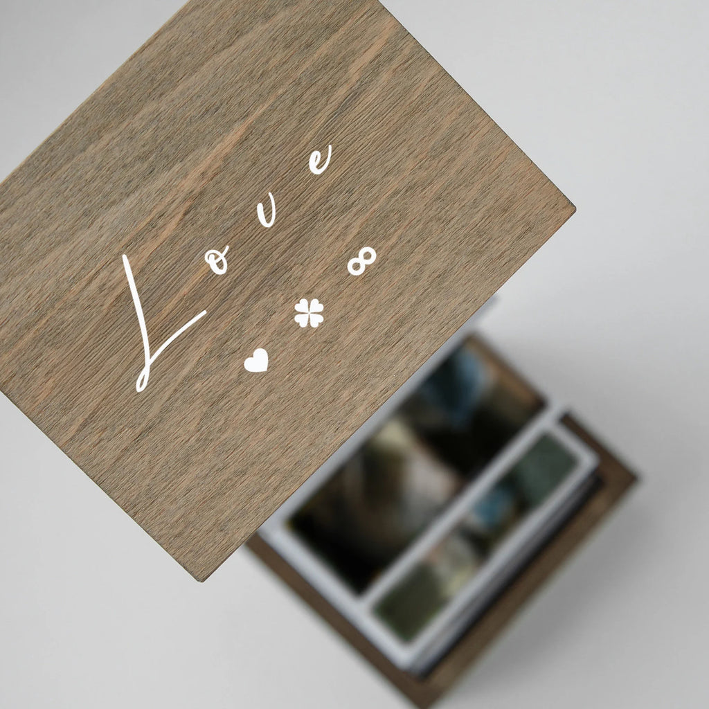 オーダーメイド 木製 写真入り フォトケース 名入れ 日付き バレンタイン カップル プレゼント