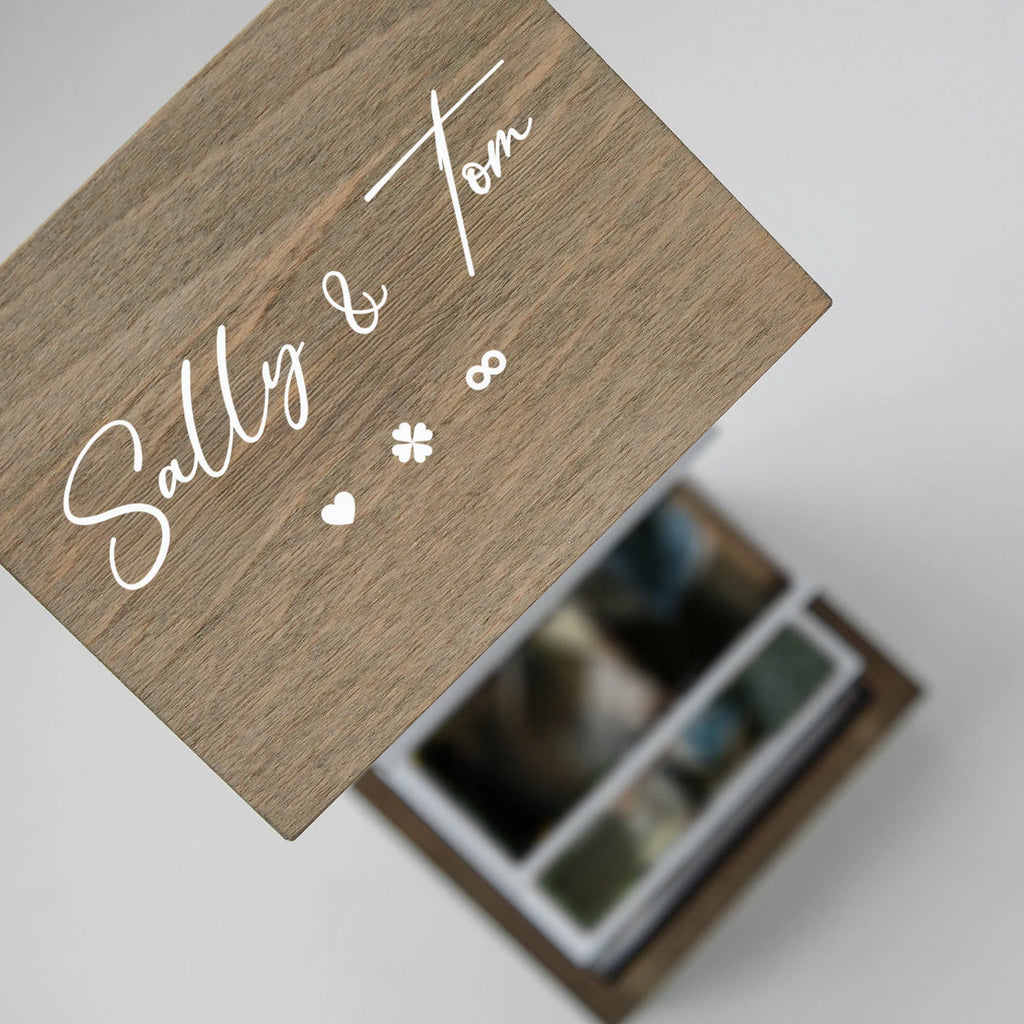 オーダーメイド 木製 写真入り フォトケース 名入れ 日付き バレンタイン カップル プレゼント