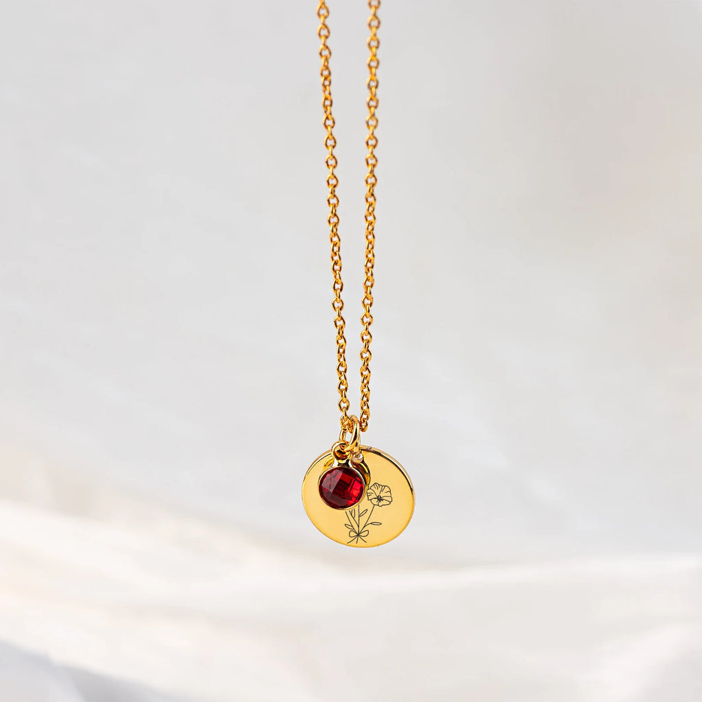 Birth Stone お母さんのためのパーソナライズされた誕生石ネックレス ネックレス 誕生花