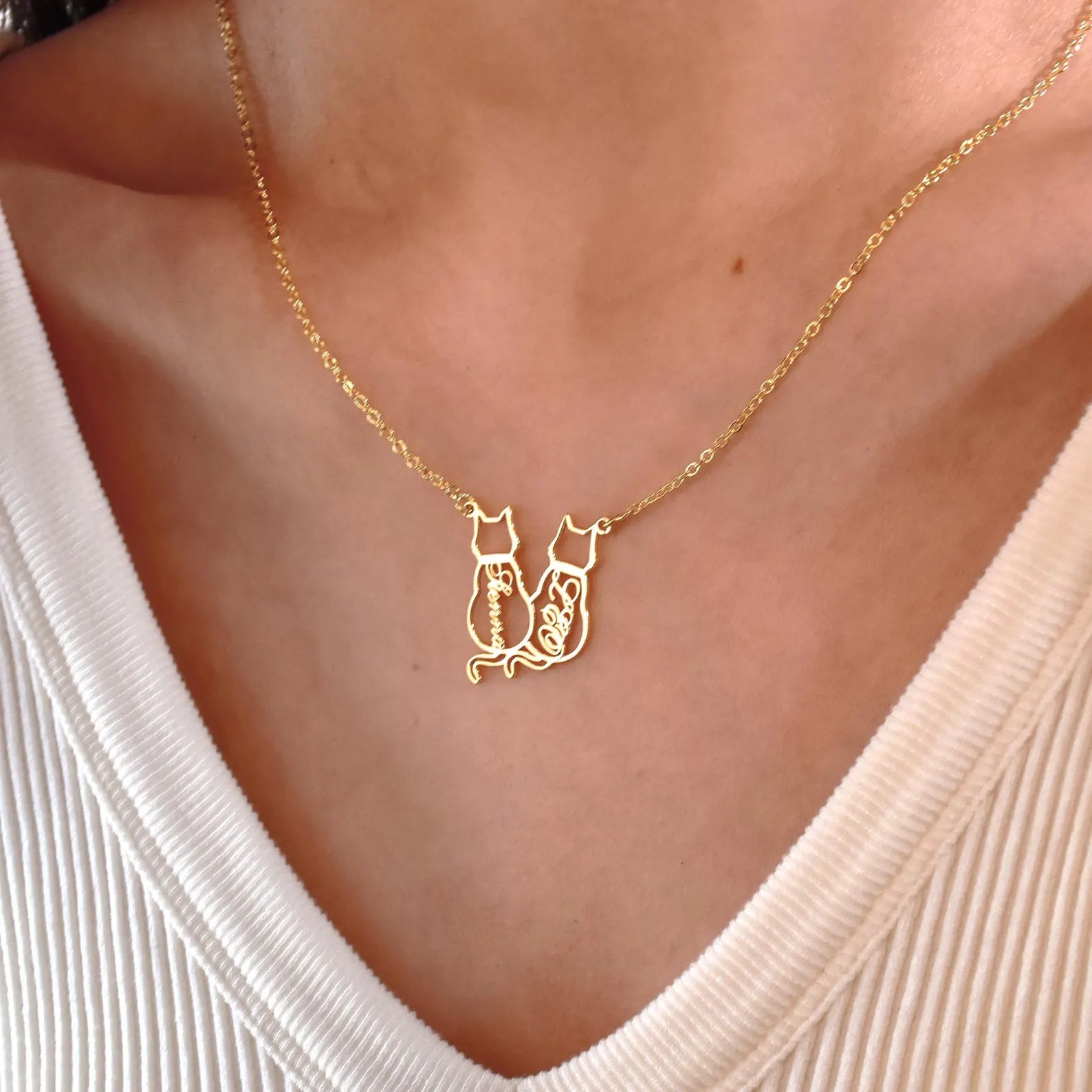 犬猫 名前入りのパーソナライズされたペット用ネックレス