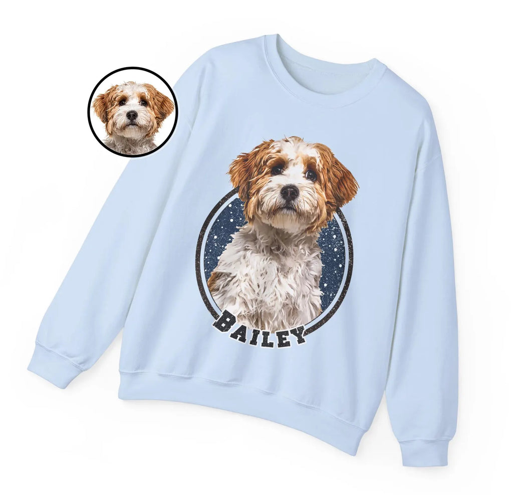 犬/猫/ペット/子供の写真 アバター を入れたカスタマイズされた長袖スウェットシャツ 星空
